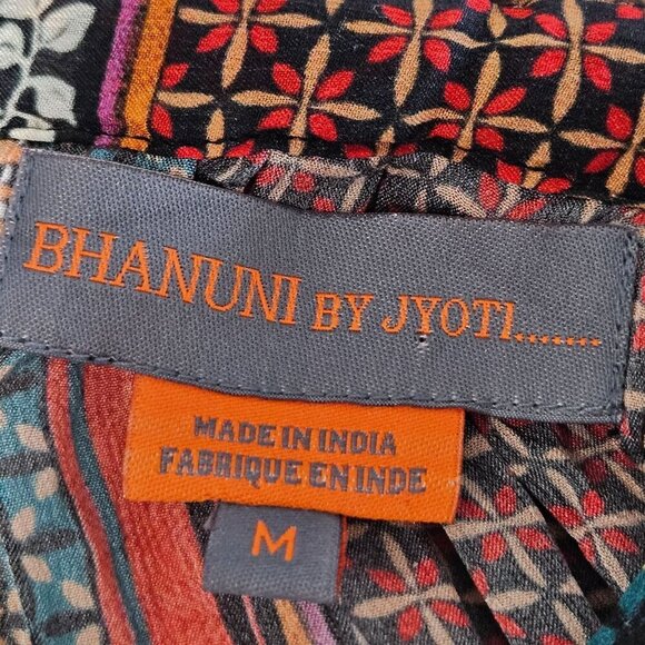 Bhanuni By Jyoti Fiona Tunic Top Medium 3D Embroidered Boho Floral Sleeveless - Picture 10 of 15